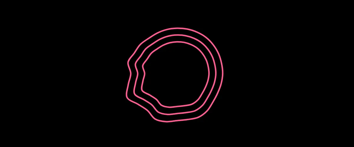 A blob waveform frame in pink, drawn as three concentric rings.