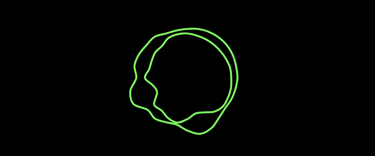 A circle waveform frame in green, two nested contours on black.