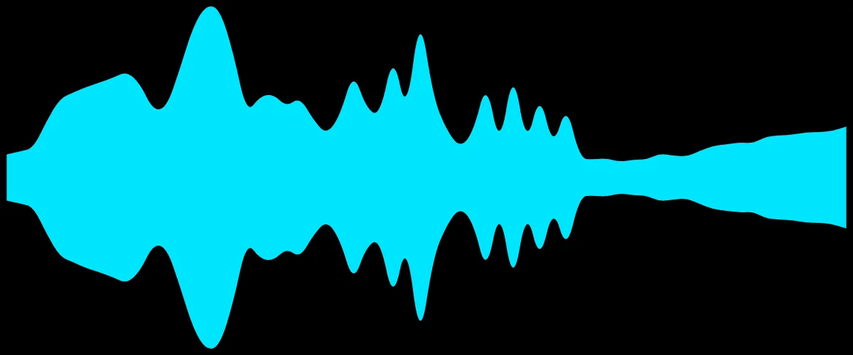 An area waveform frame in cyan, rendered entirely on-device.