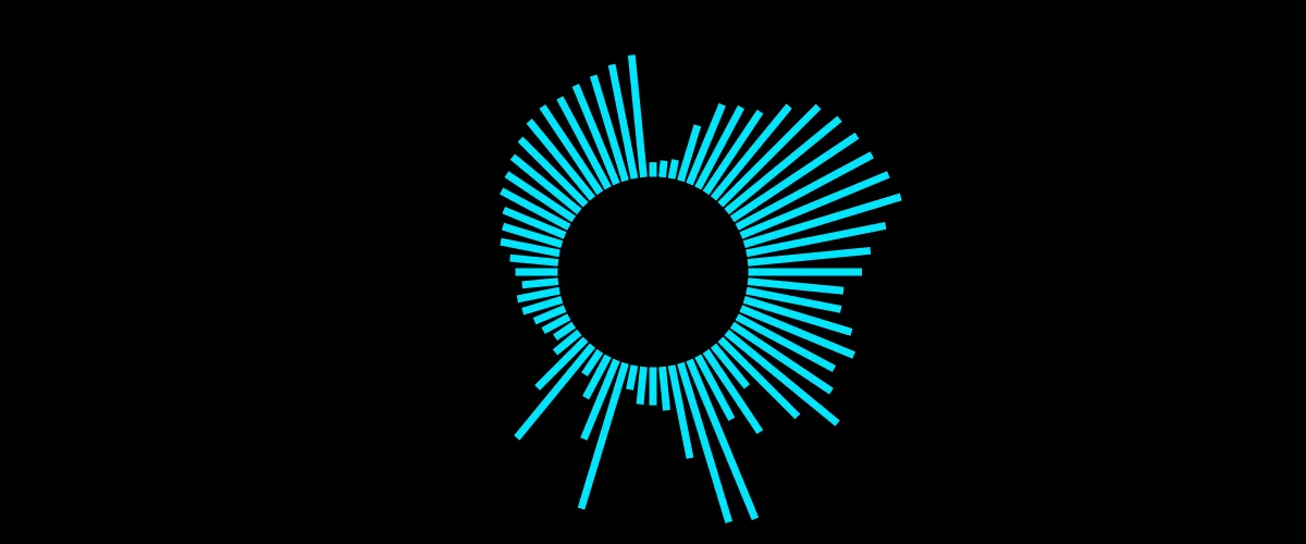 A radial waveform frame, bands wrapped around a central circle.