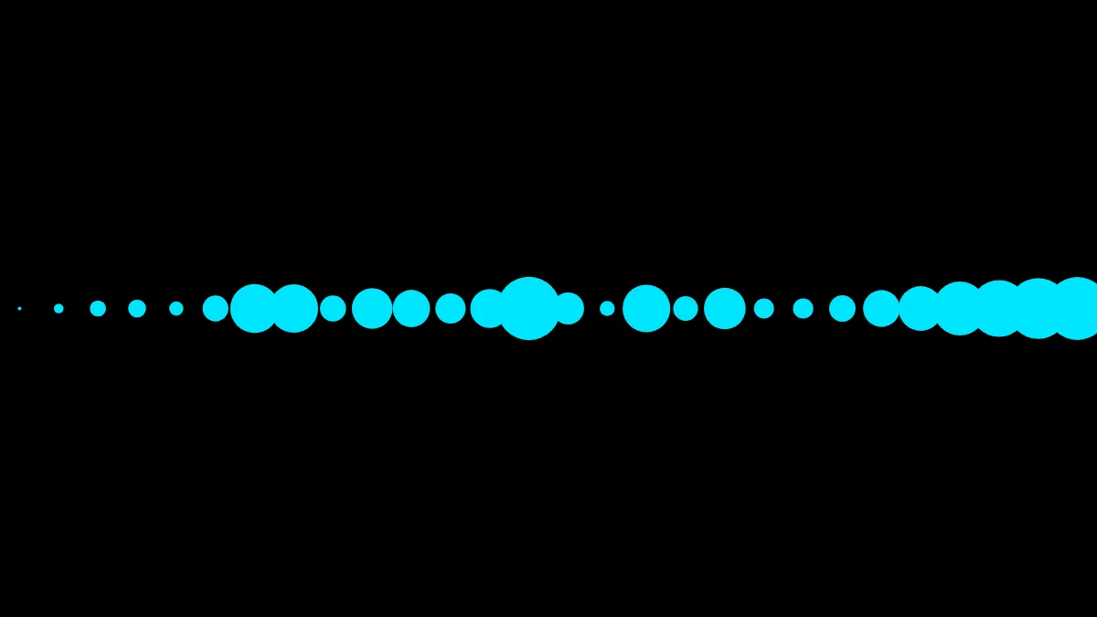 The dots style: one circle per band, sized by that band's level.