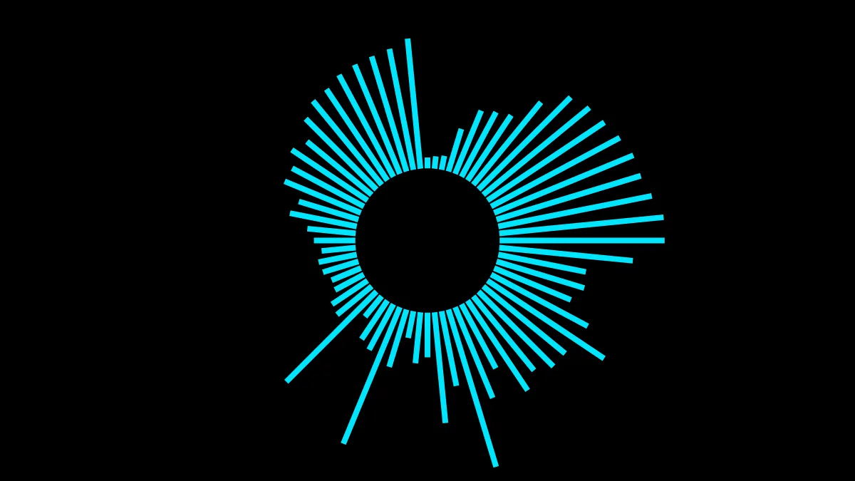 The radial style: bands radiating outward from a central hub.